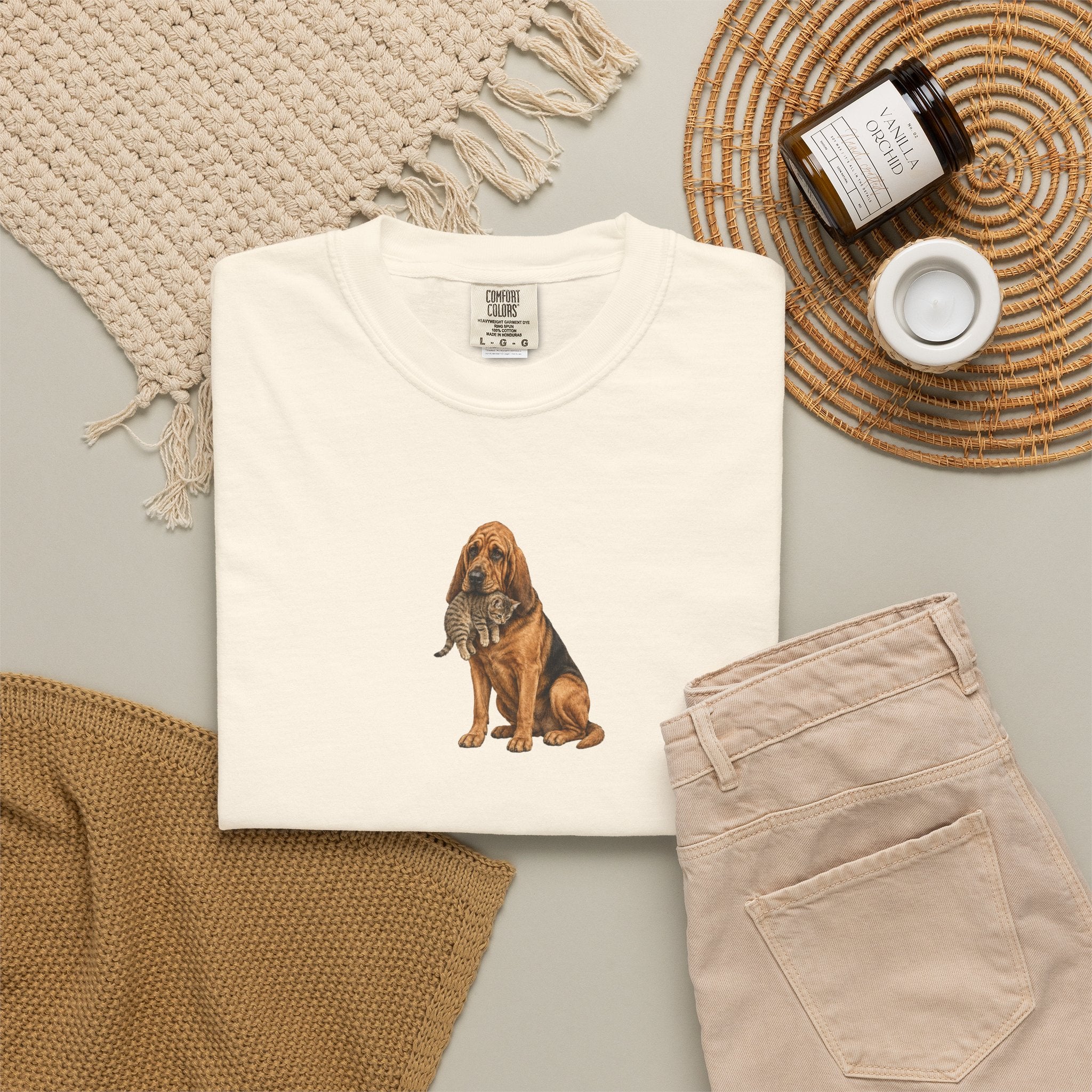 Bloodhound Rescue T-Shirt — Dog Protecting Cat