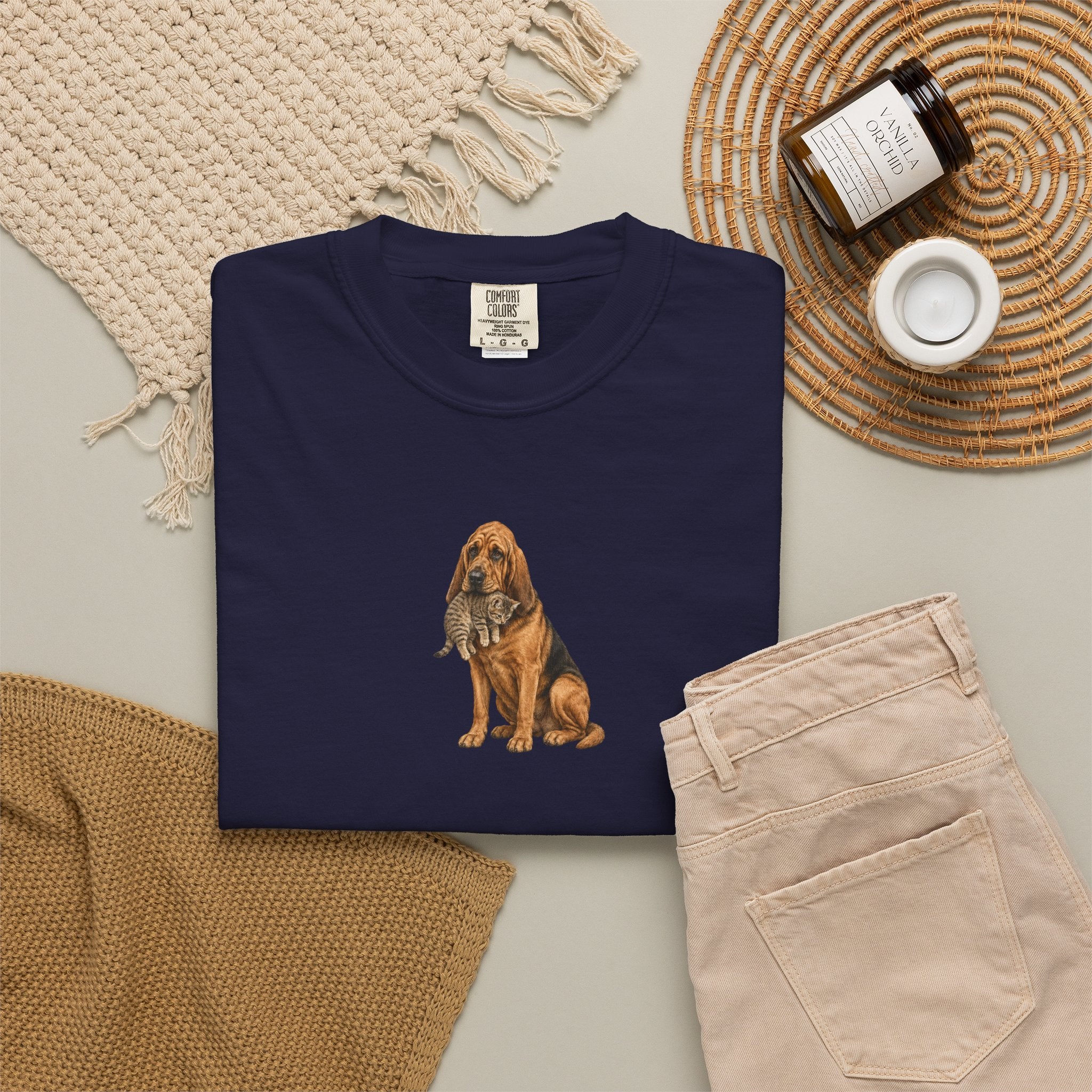 Bloodhound Rescue T-Shirt — Dog Protecting Cat