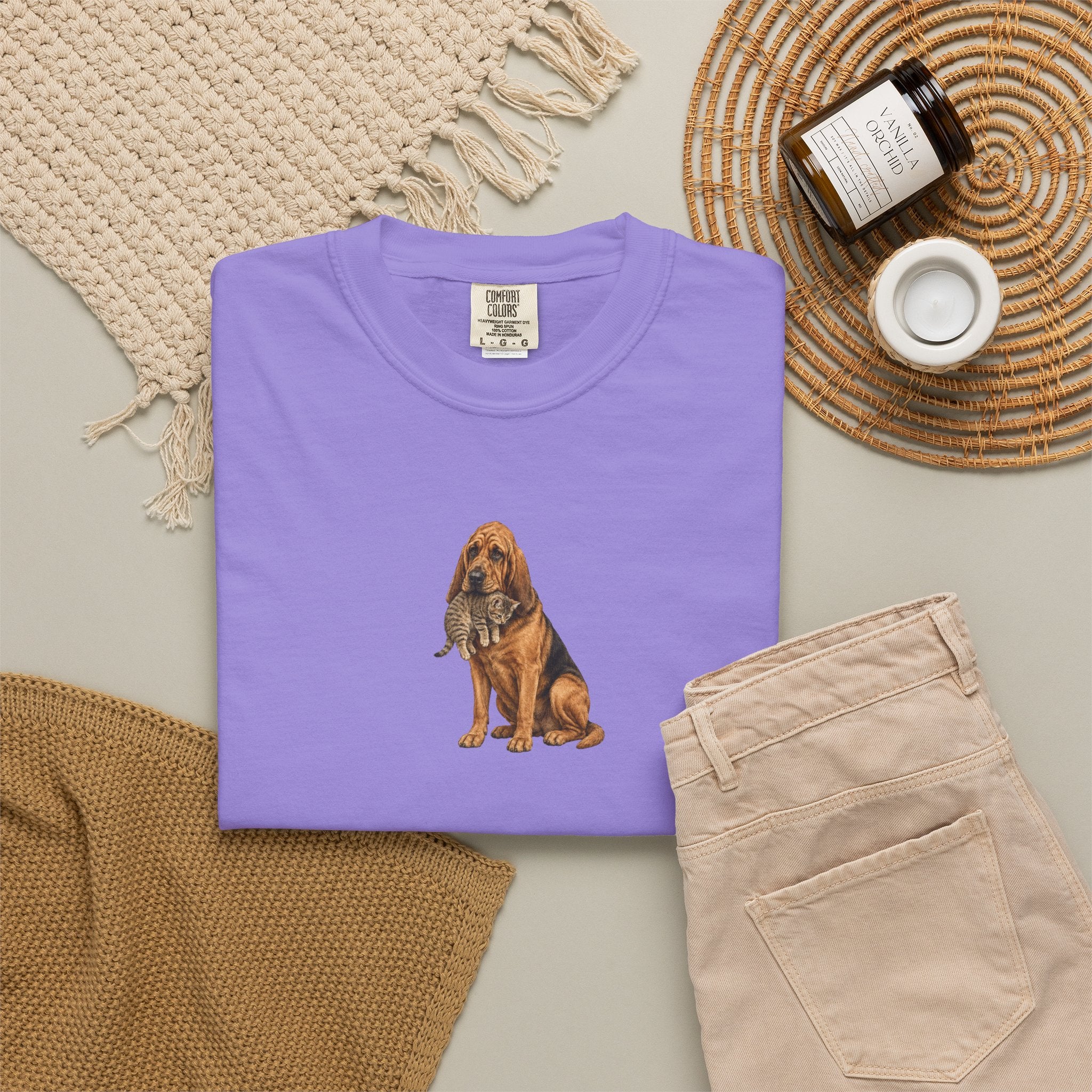 Bloodhound Rescue T-Shirt — Dog Protecting Cat