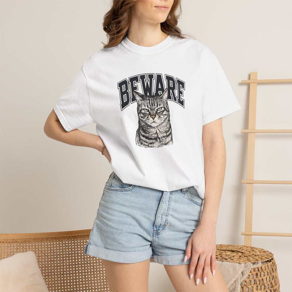 BEWARE Cat T-Shirt – Vintage Grumpy Cat Graphic Tee