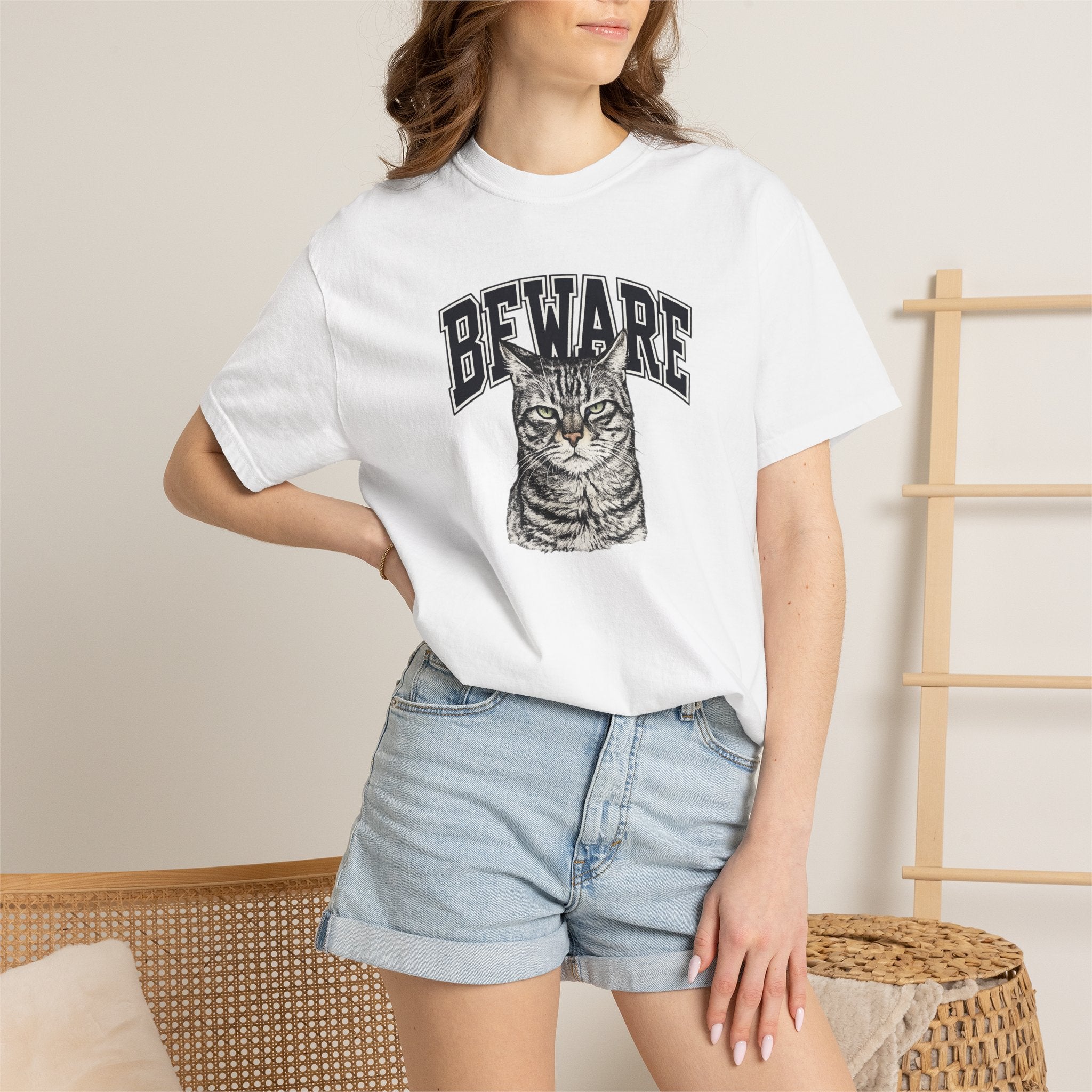 BEWARE Cat T-Shirt – Vintage Grumpy Cat Graphic Tee