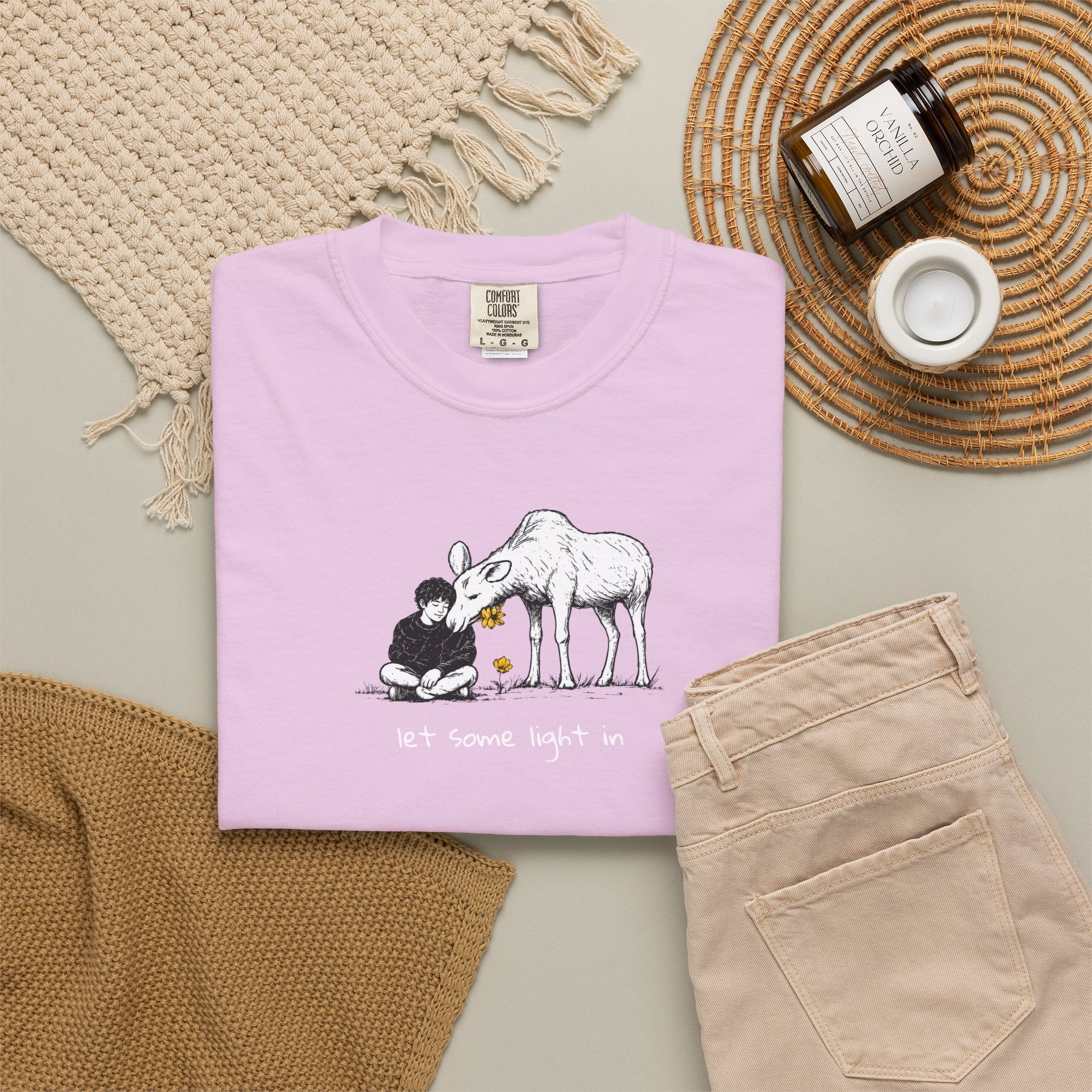 "Let a Little Light In" | Moose & Grieving | Man Comfort Colors® T-Shirt