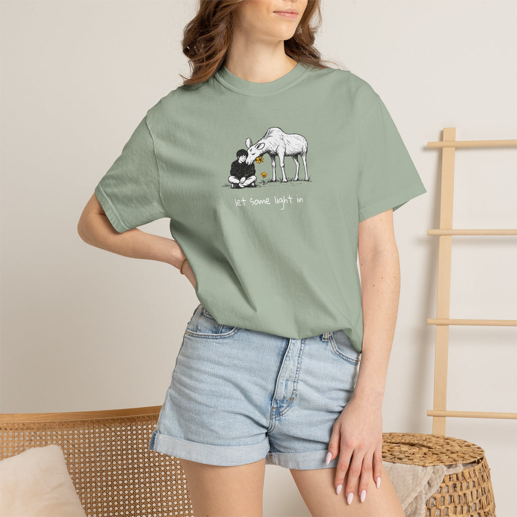 "Let a Little Light In" | Moose & Grieving | Man Comfort Colors® T-Shirt