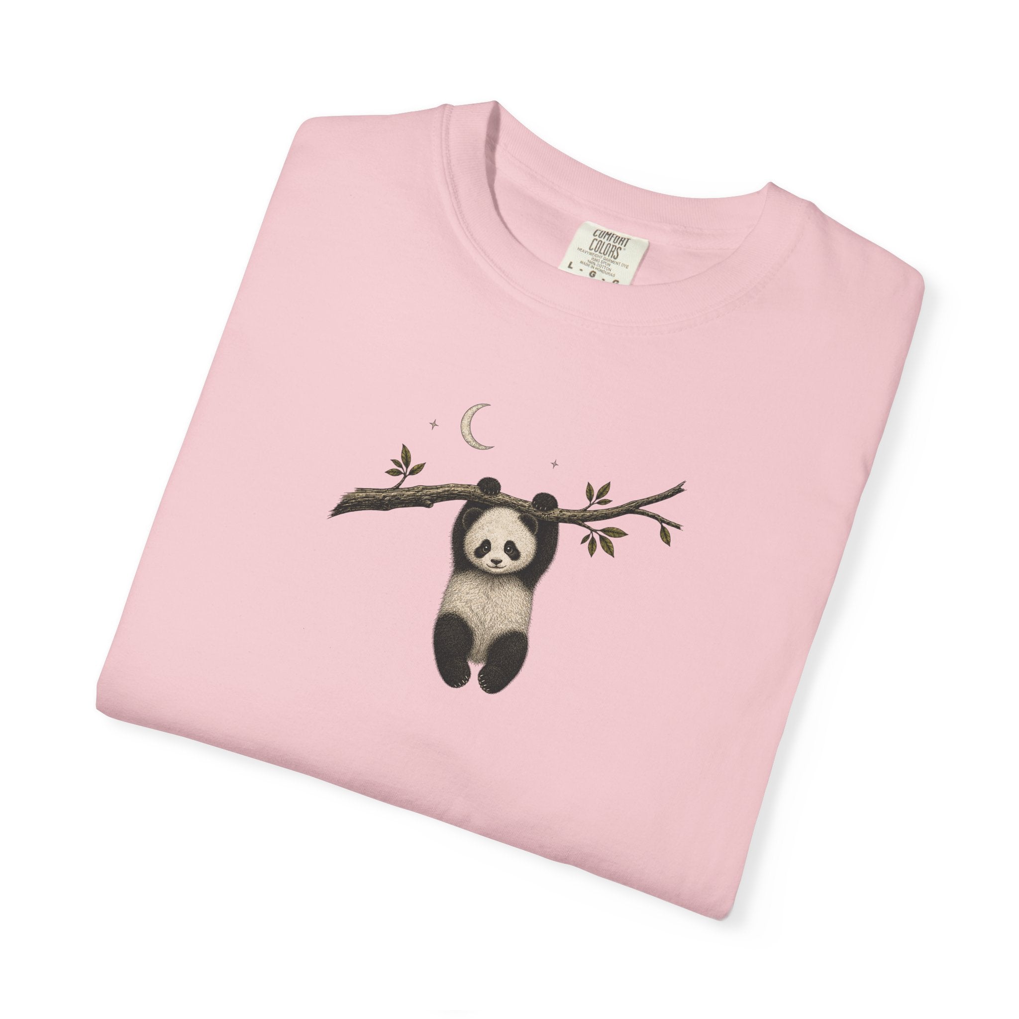 Panda on a Branch T-Shirt — Cute Hanging Panda Graphic Tee