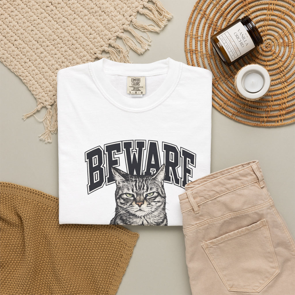 BEWARE Cat T-Shirt – Vintage Grumpy Cat Graphic Tee