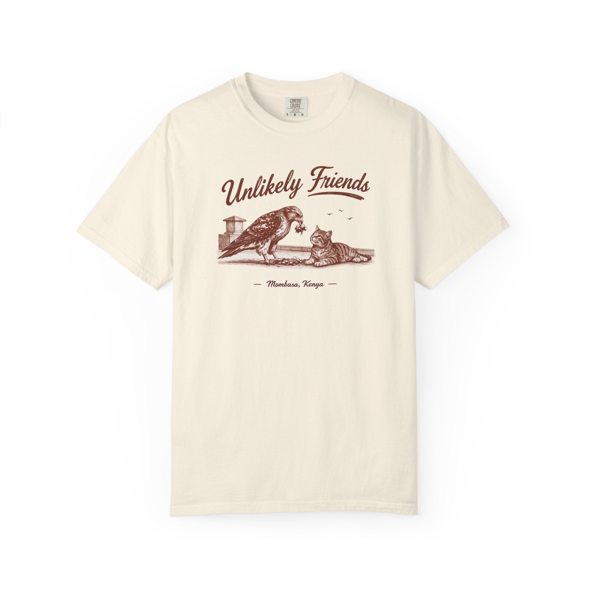 Vintage Hawk & Cat Unlikely Friends T‑Shirt