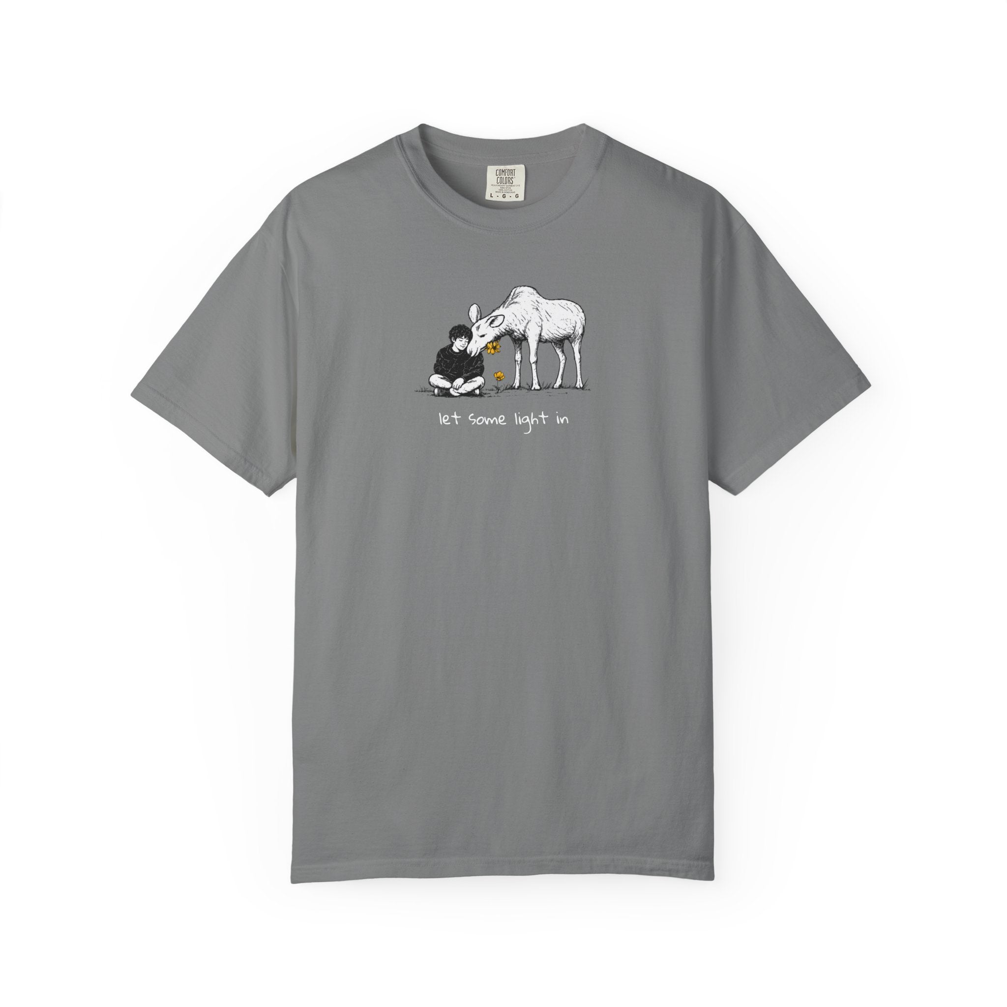 "Let a Little Light In" | Moose & Grieving | Man Comfort Colors® T-Shirt