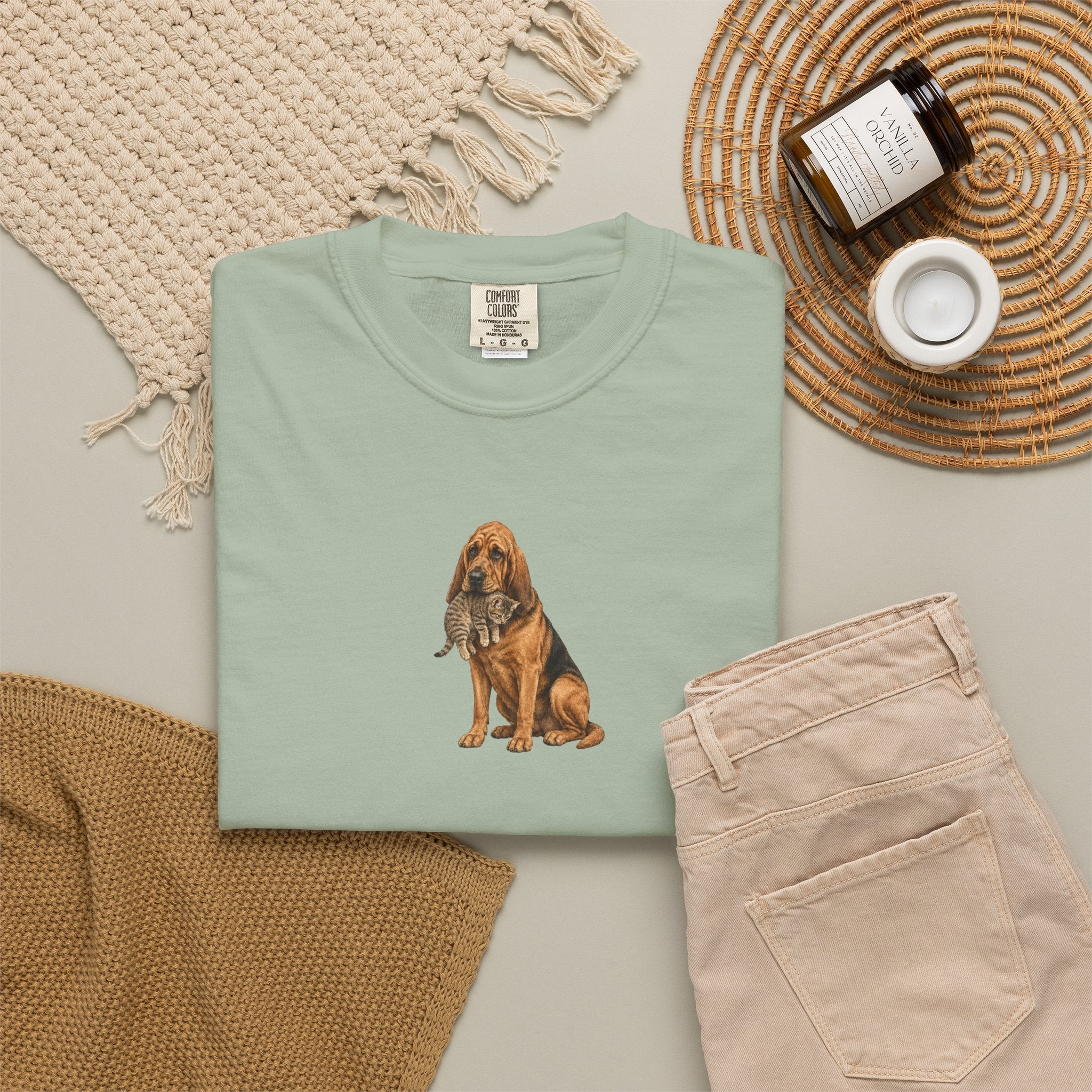Bloodhound Rescue T-Shirt — Dog Protecting Cat