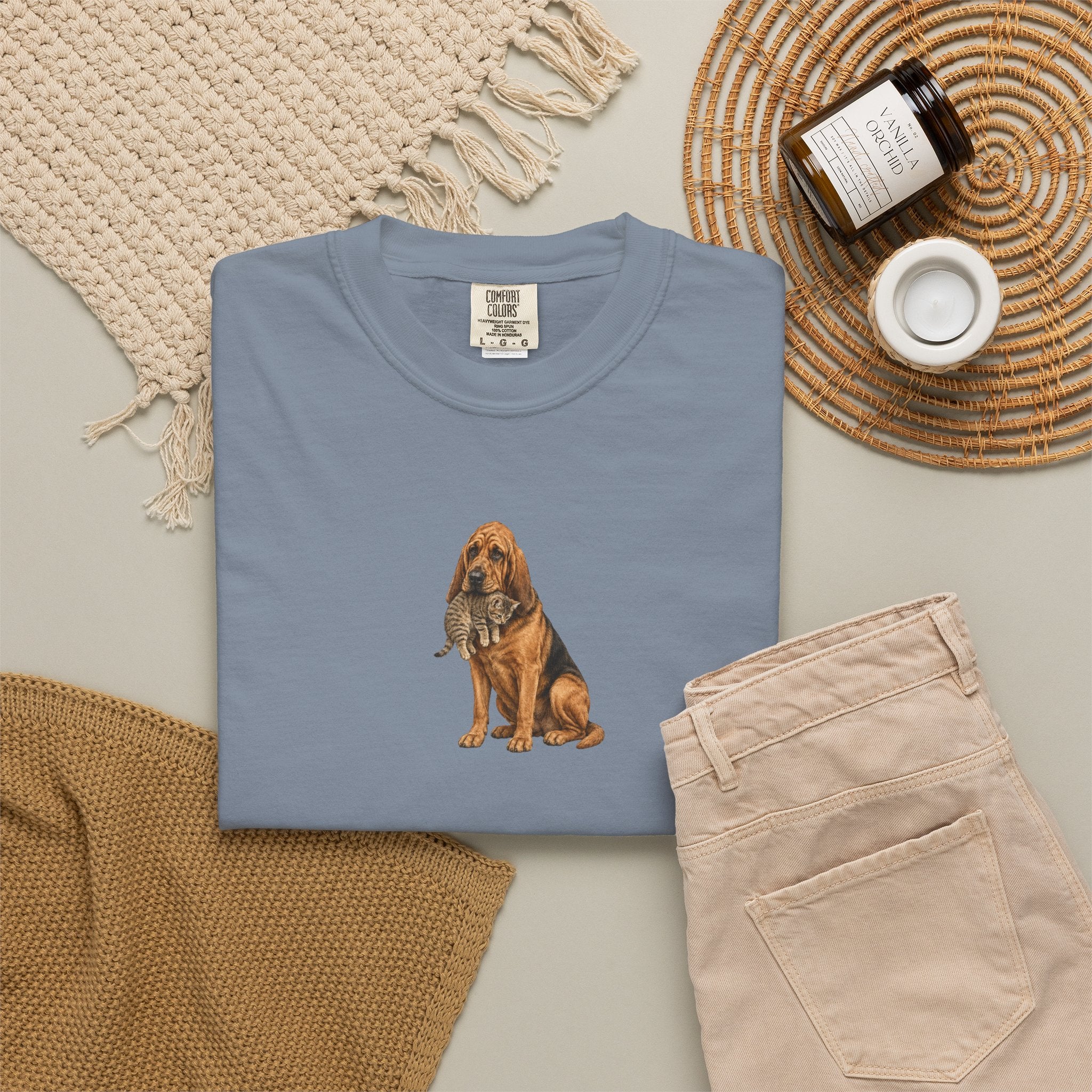 Bloodhound Rescue T-Shirt — Dog Protecting Cat
