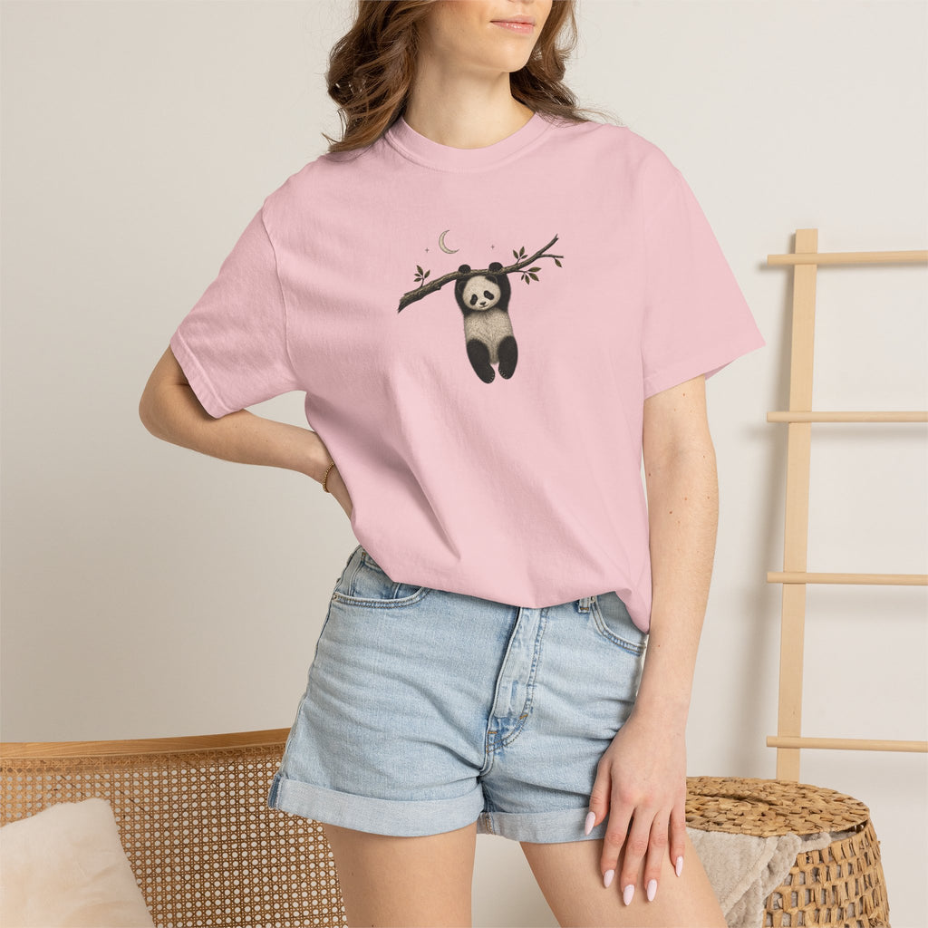 Panda on a Branch T-Shirt — Cute Hanging Panda Graphic Tee