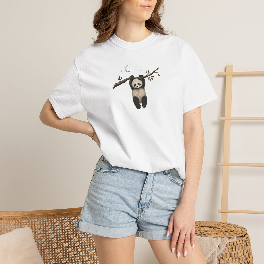 Panda on a Branch T-Shirt — Cute Hanging Panda Graphic Tee