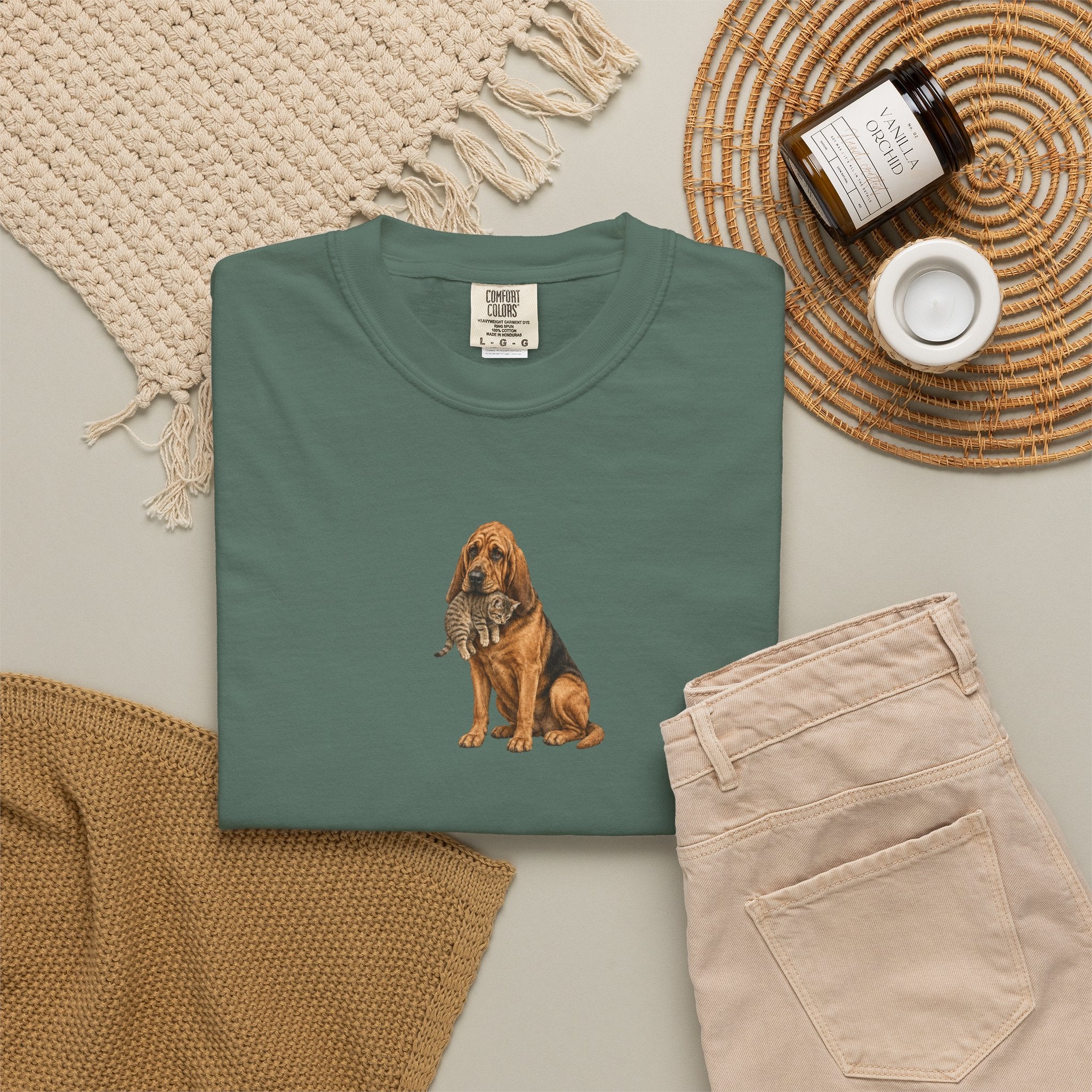 Bloodhound Rescue T-Shirt — Dog Protecting Cat