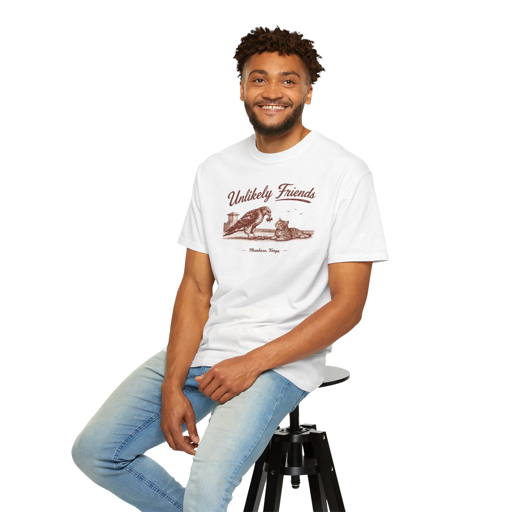 Vintage Hawk & Cat Unlikely Friends T‑Shirt