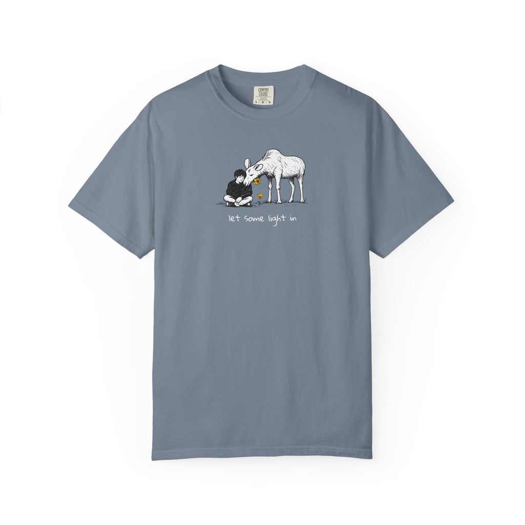 "Let a Little Light In" | Moose & Grieving | Man Comfort Colors® T-Shirt