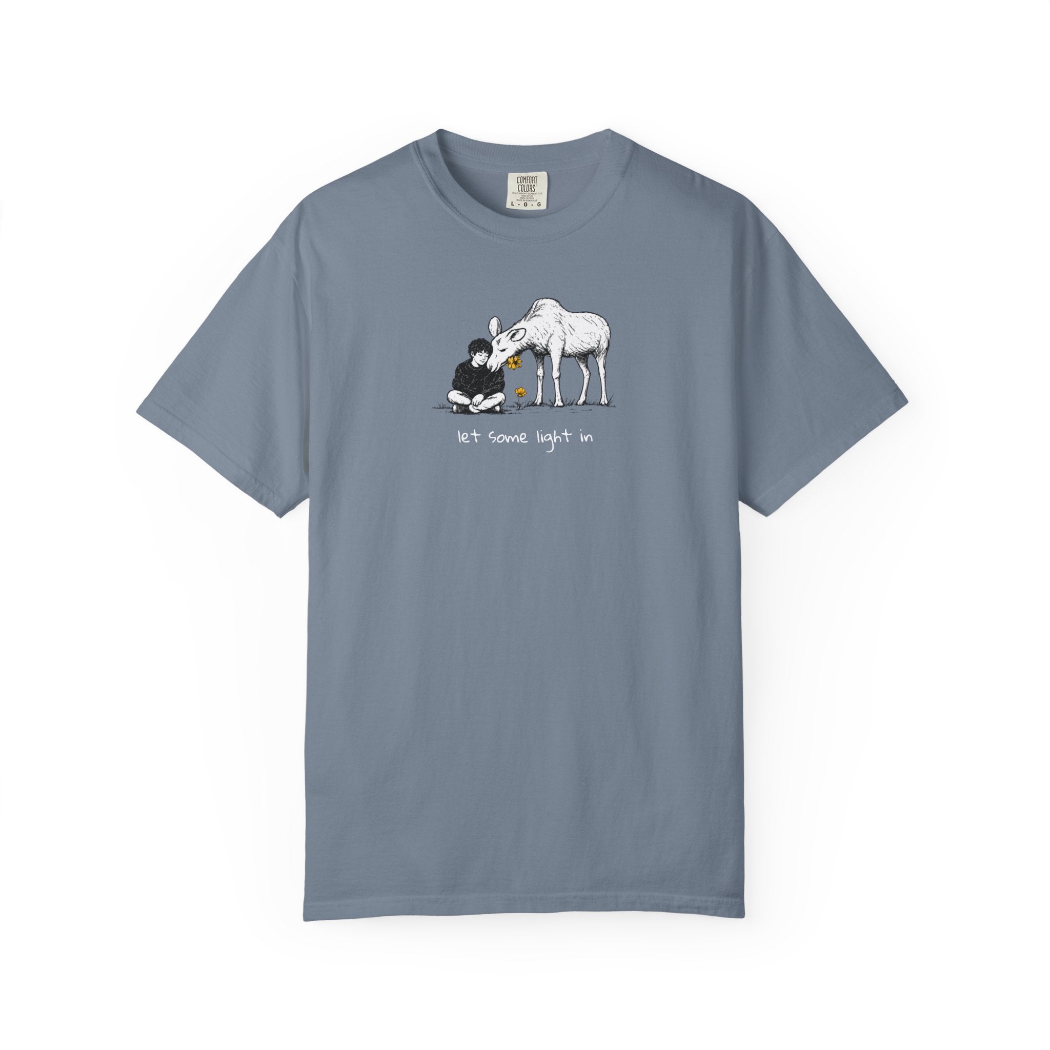 "Let a Little Light In" | Moose & Grieving | Man Comfort Colors® T-Shirt