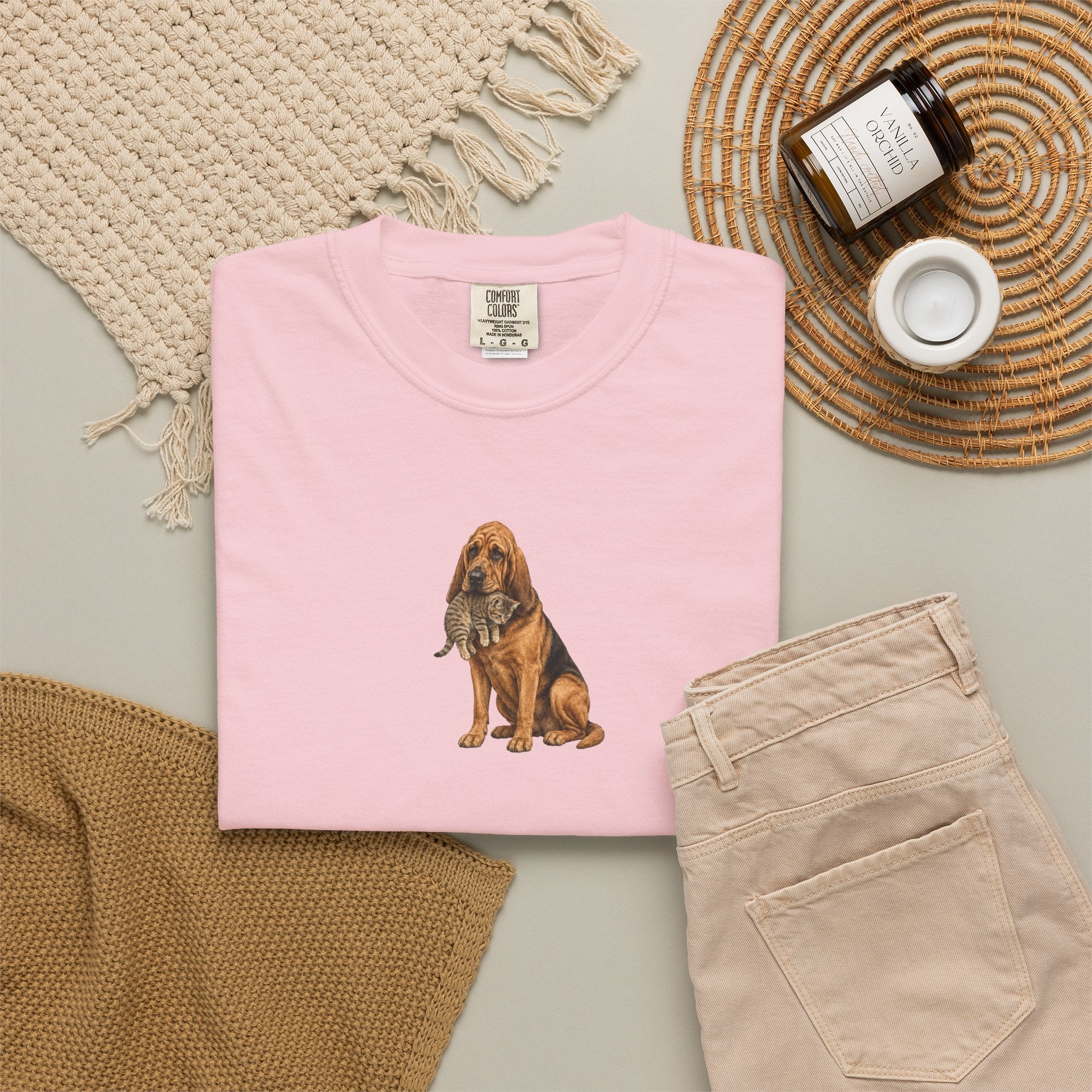 Bloodhound Rescue T-Shirt — Dog Protecting Cat