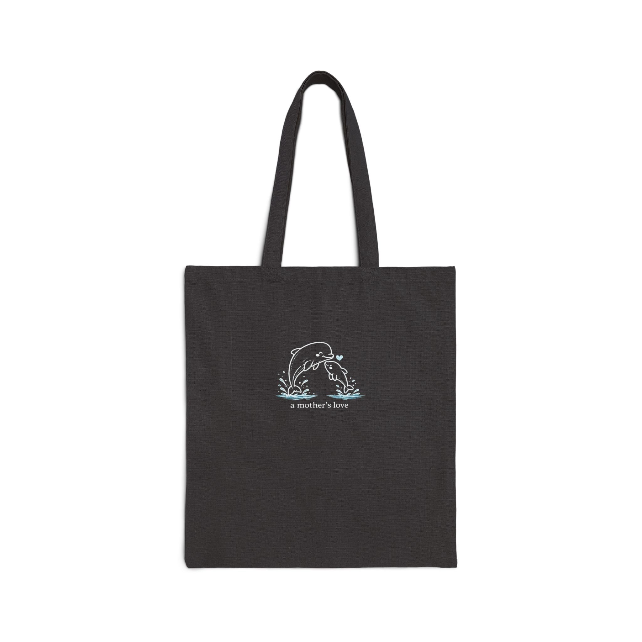 "A Mother’s Love" | Mom & Baby Dolphin | Canvas Tote Bag