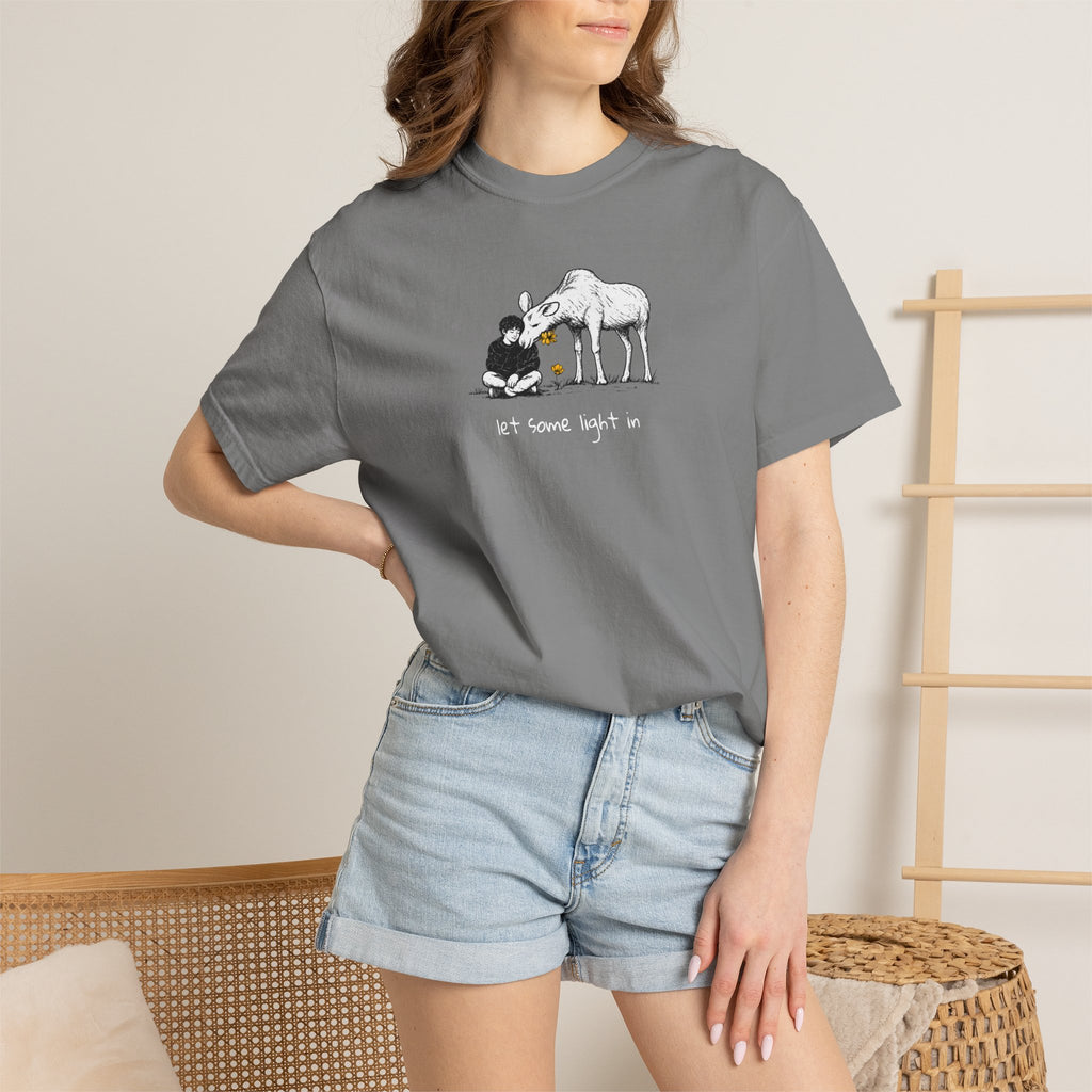 "Let a Little Light In" | Moose & Grieving | Man Comfort Colors® T-Shirt