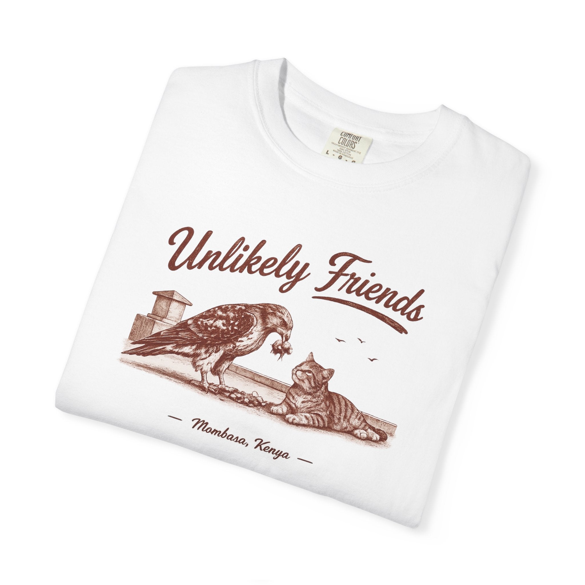 Vintage Hawk & Cat Unlikely Friends T‑Shirt