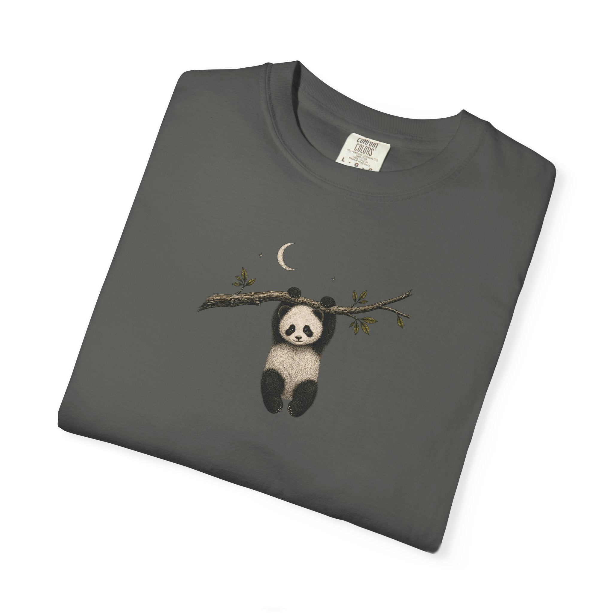 Panda on a Branch T-Shirt — Cute Hanging Panda Graphic Tee