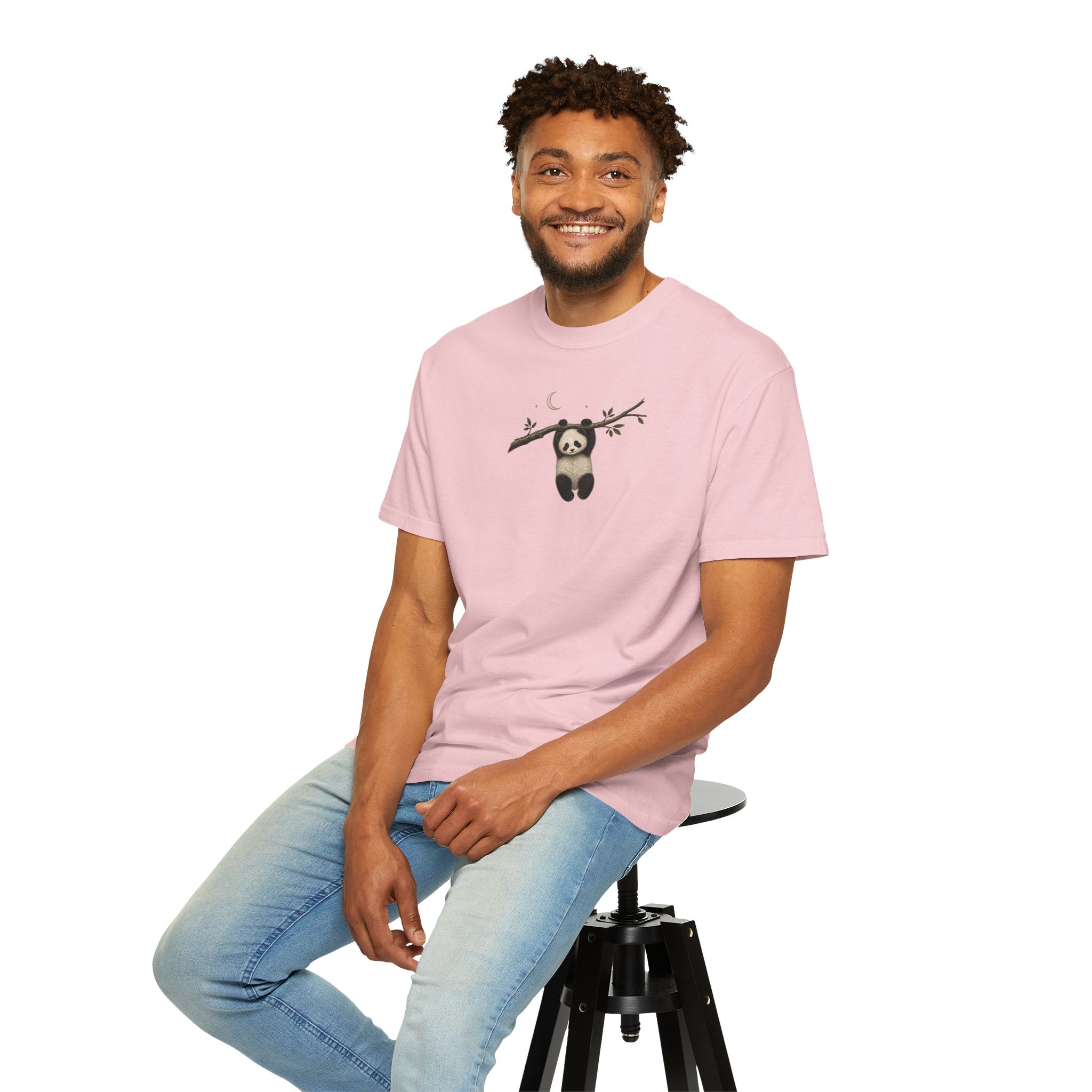 Panda on a Branch T-Shirt — Cute Hanging Panda Graphic Tee