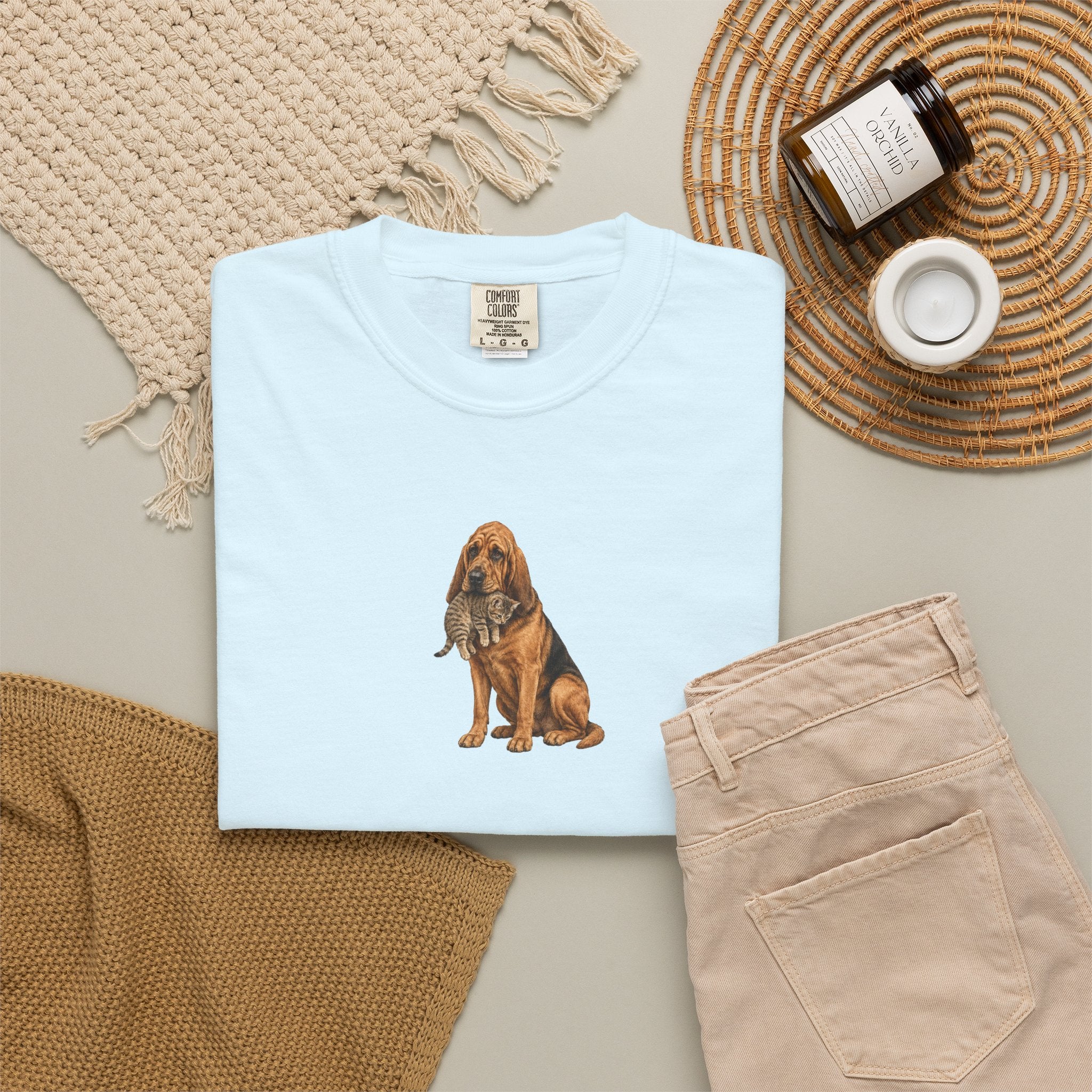 Bloodhound Rescue T-Shirt — Dog Protecting Cat
