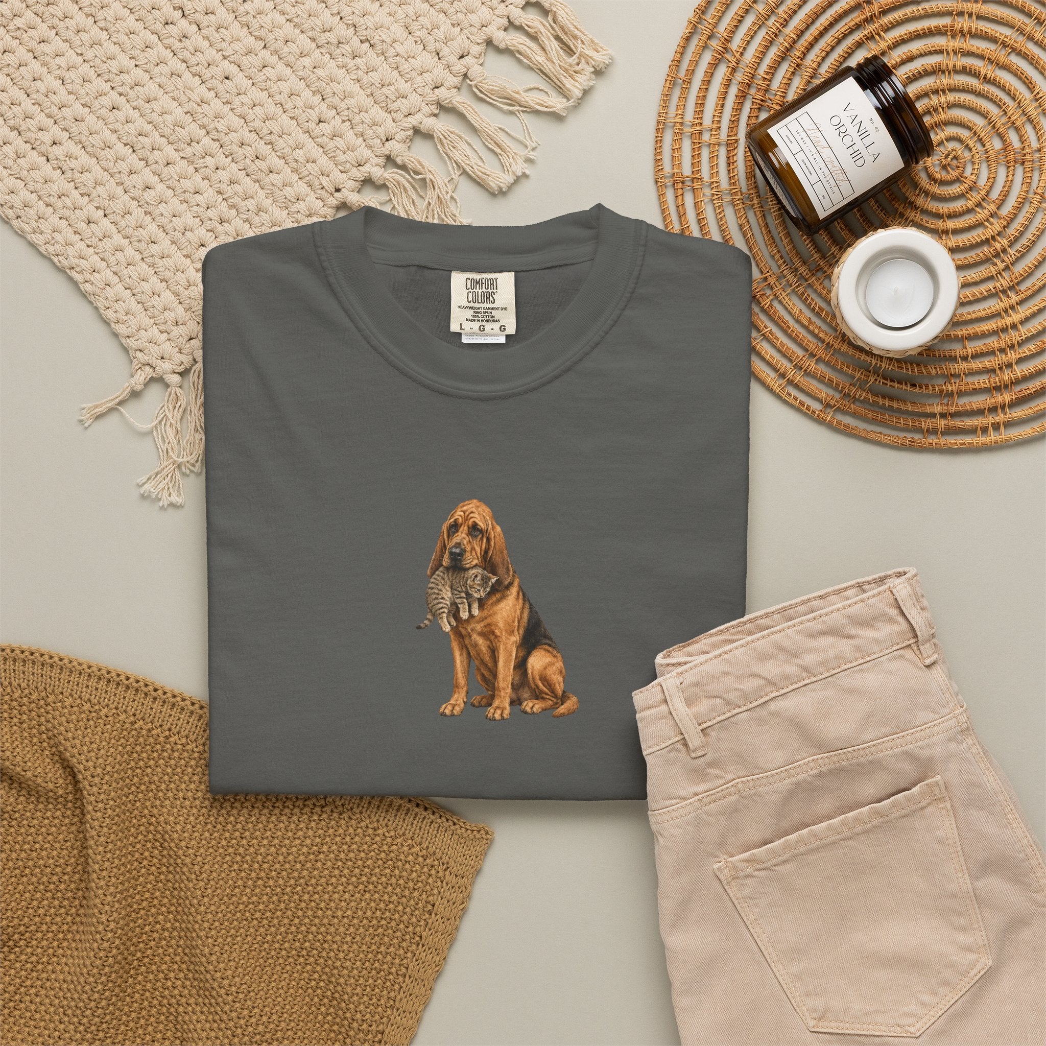 Bloodhound Rescue T-Shirt — Dog Protecting Cat