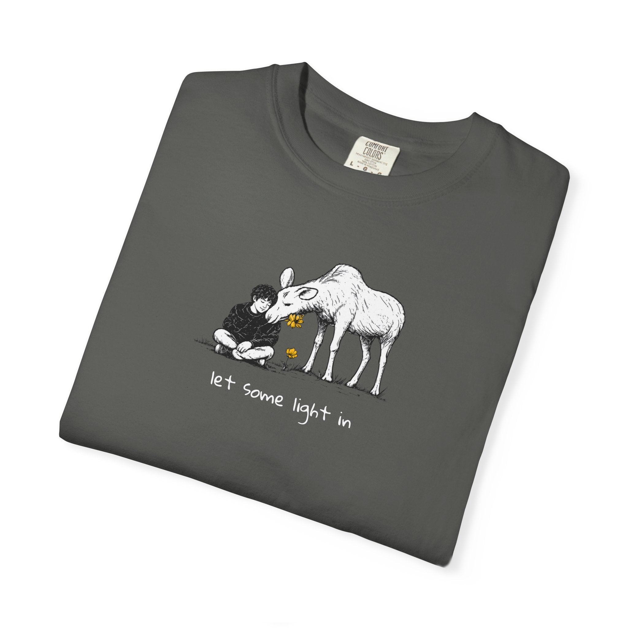 "Let a Little Light In" | Moose & Grieving | Man Comfort Colors® T-Shirt