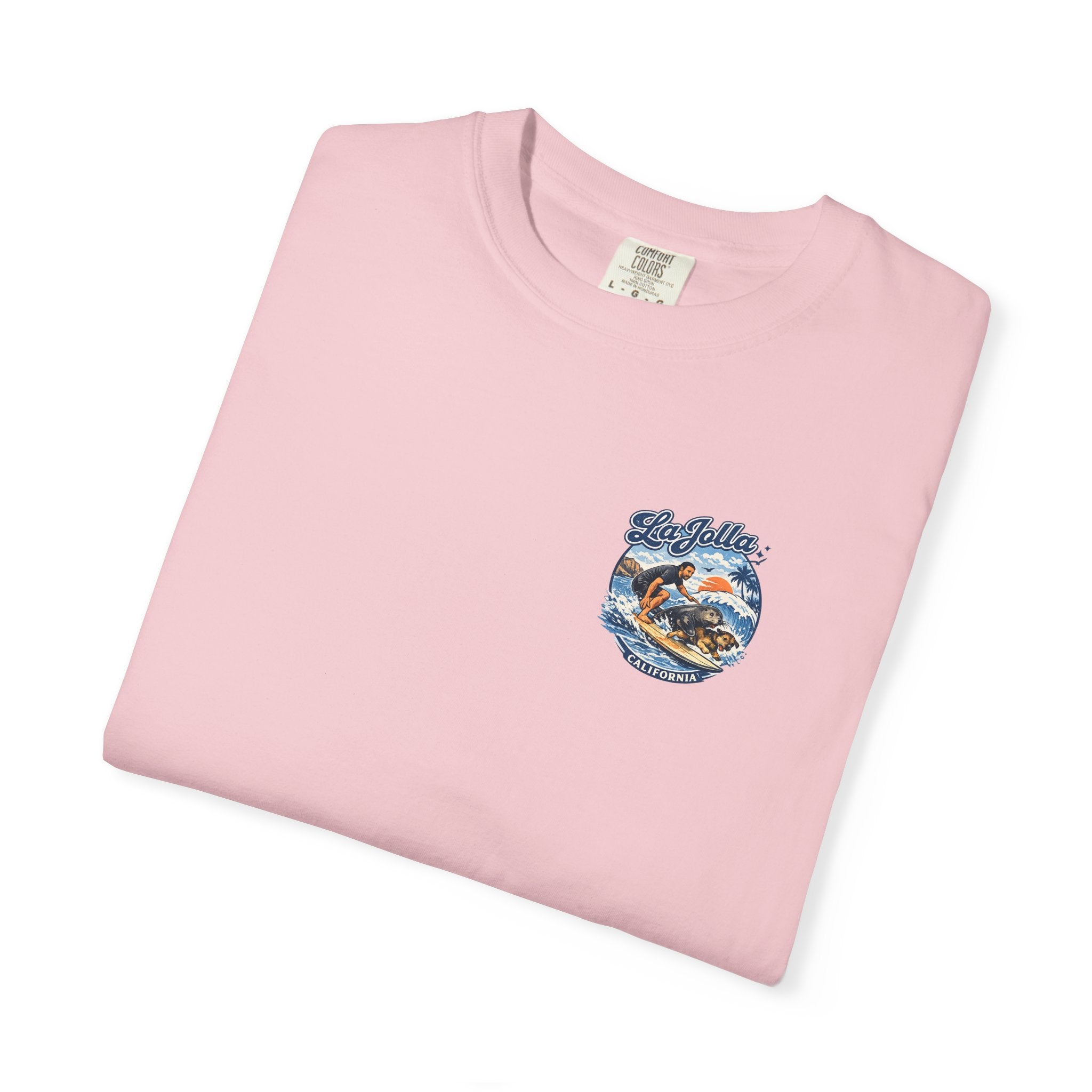 Man, Dog and Seal Catch A Wave — Vintage Surf Graphic Tee