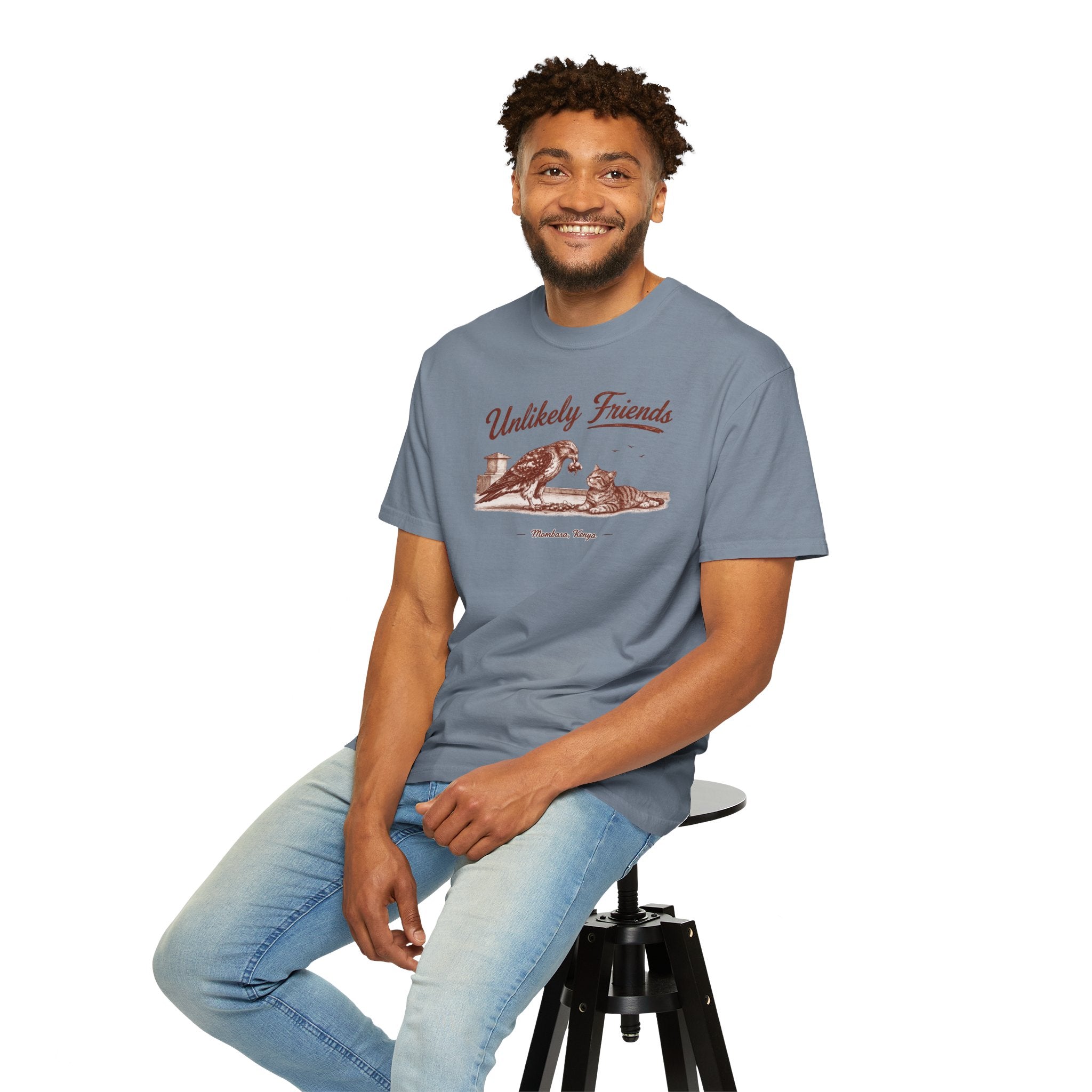 Vintage Hawk & Cat Unlikely Friends T‑Shirt