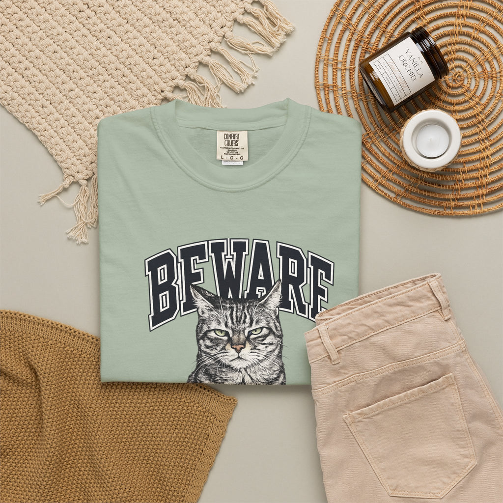 BEWARE Cat T-Shirt – Vintage Grumpy Cat Graphic Tee