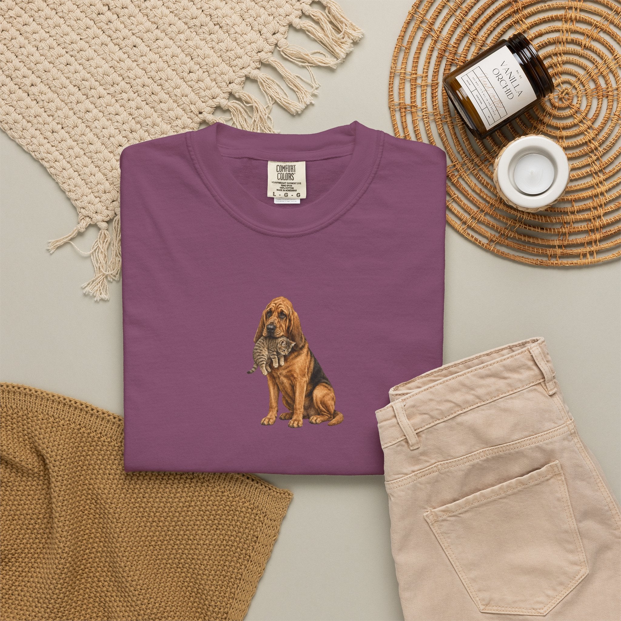 Bloodhound Rescue T-Shirt — Dog Protecting Cat