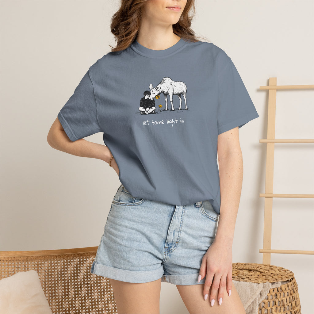 "Let a Little Light In" | Moose & Grieving | Man Comfort Colors® T-Shirt