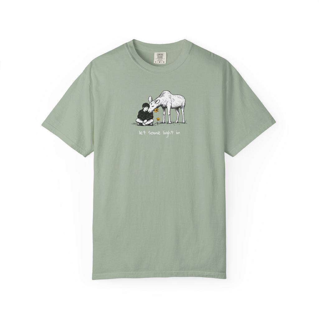 "Let a Little Light In" | Moose & Grieving | Man Comfort Colors® T-Shirt