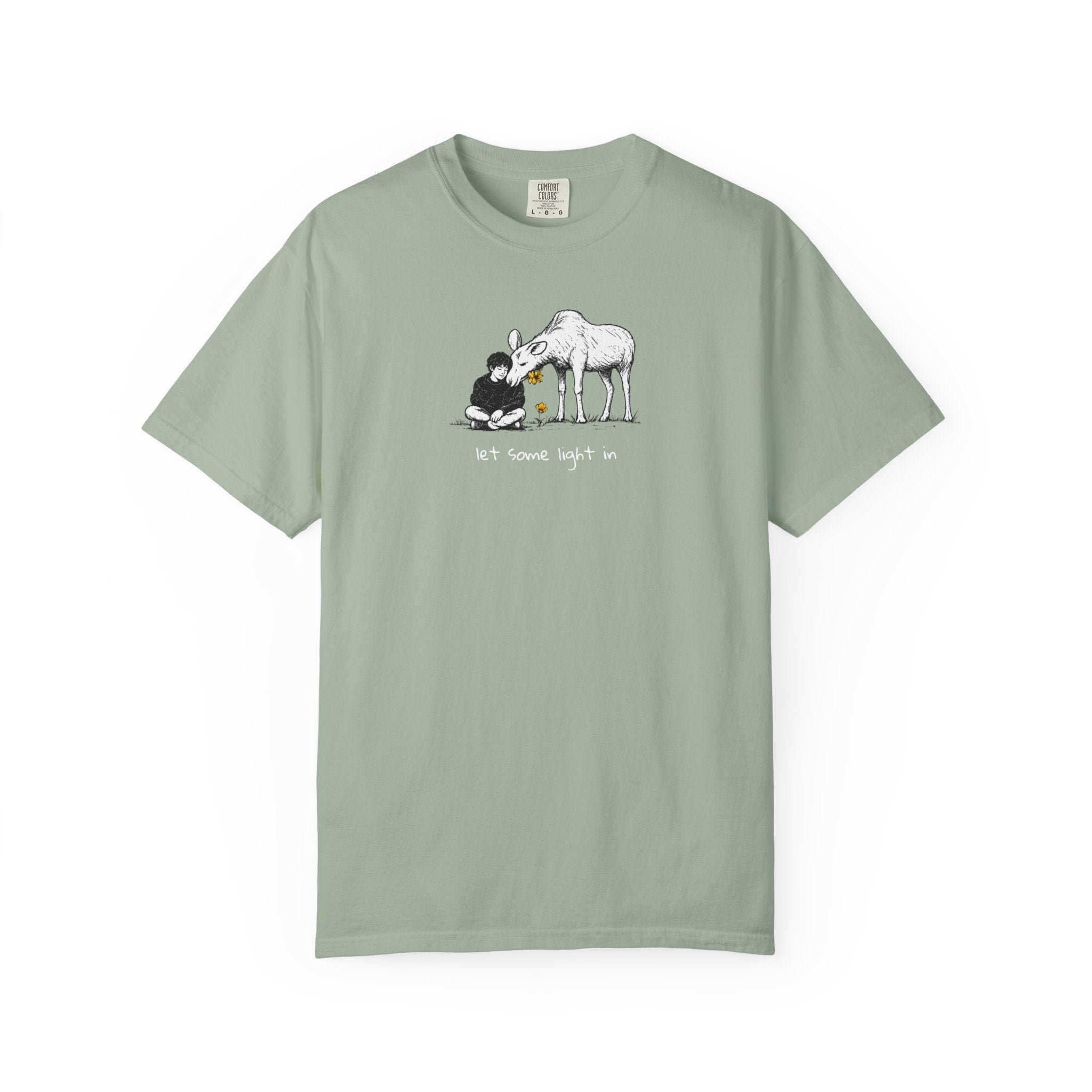 "Let a Little Light In" | Moose & Grieving | Man Comfort Colors® T-Shirt
