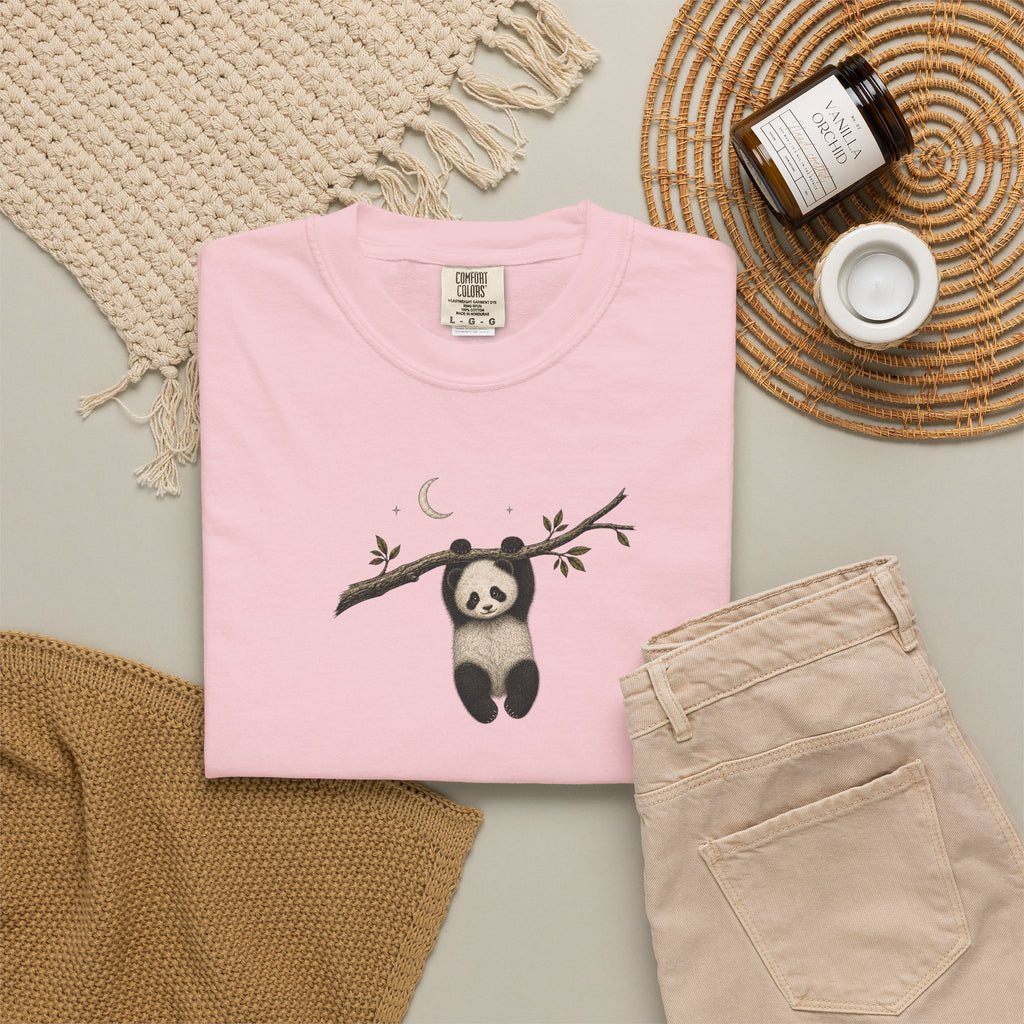 Panda on a Branch T-Shirt — Cute Hanging Panda Graphic Tee