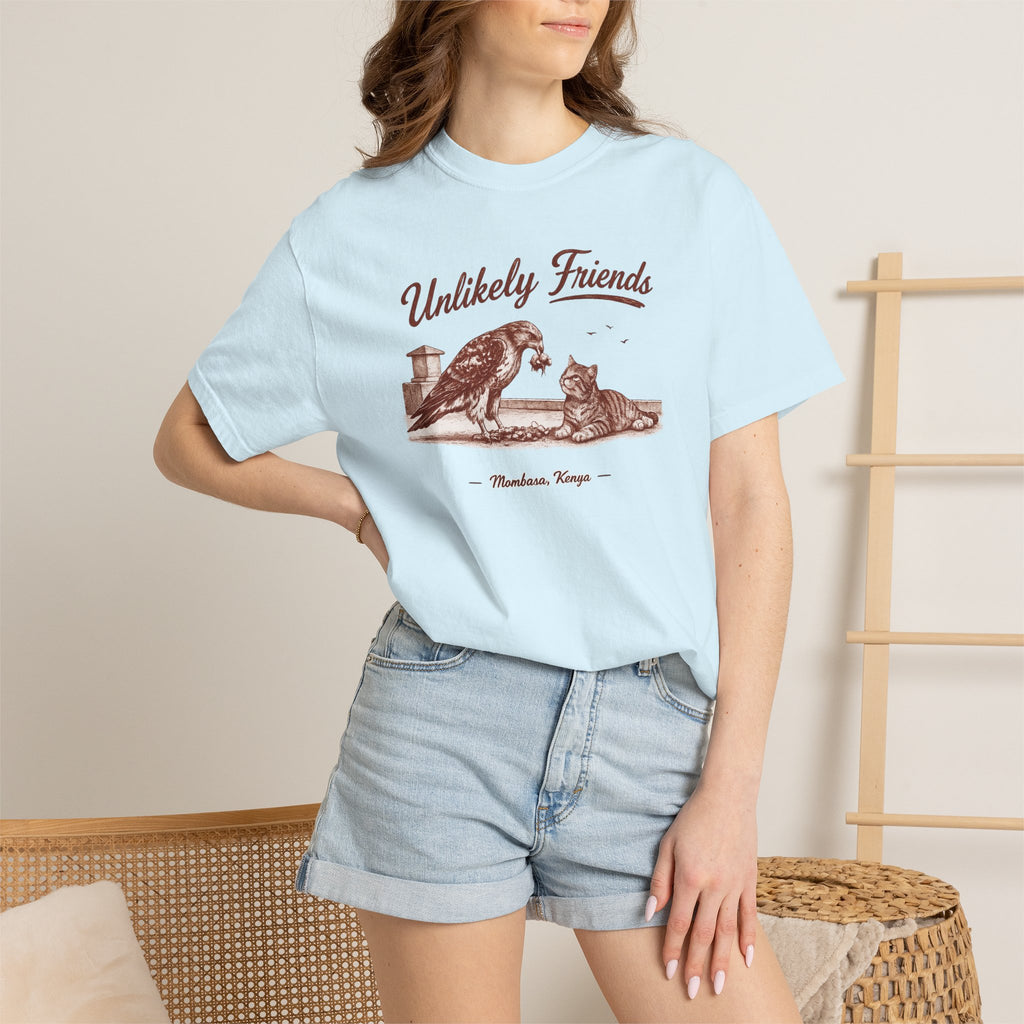 Vintage Hawk & Cat Unlikely Friends T‑Shirt
