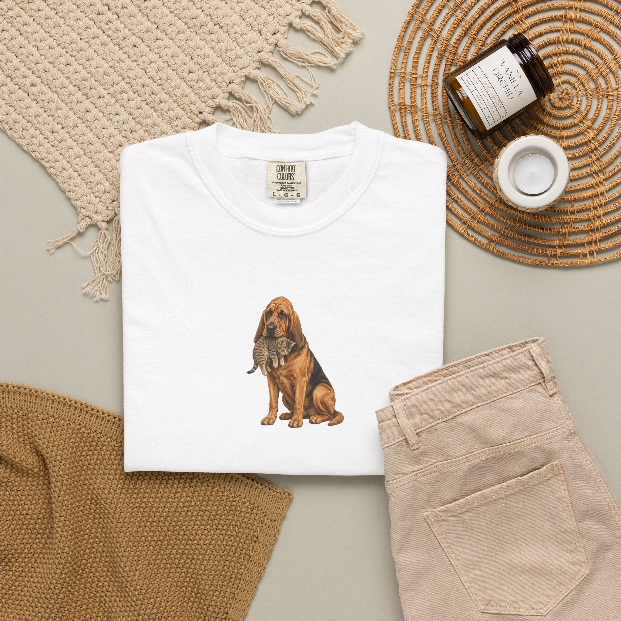 Bloodhound Rescue T-Shirt — Dog Protecting Cat
