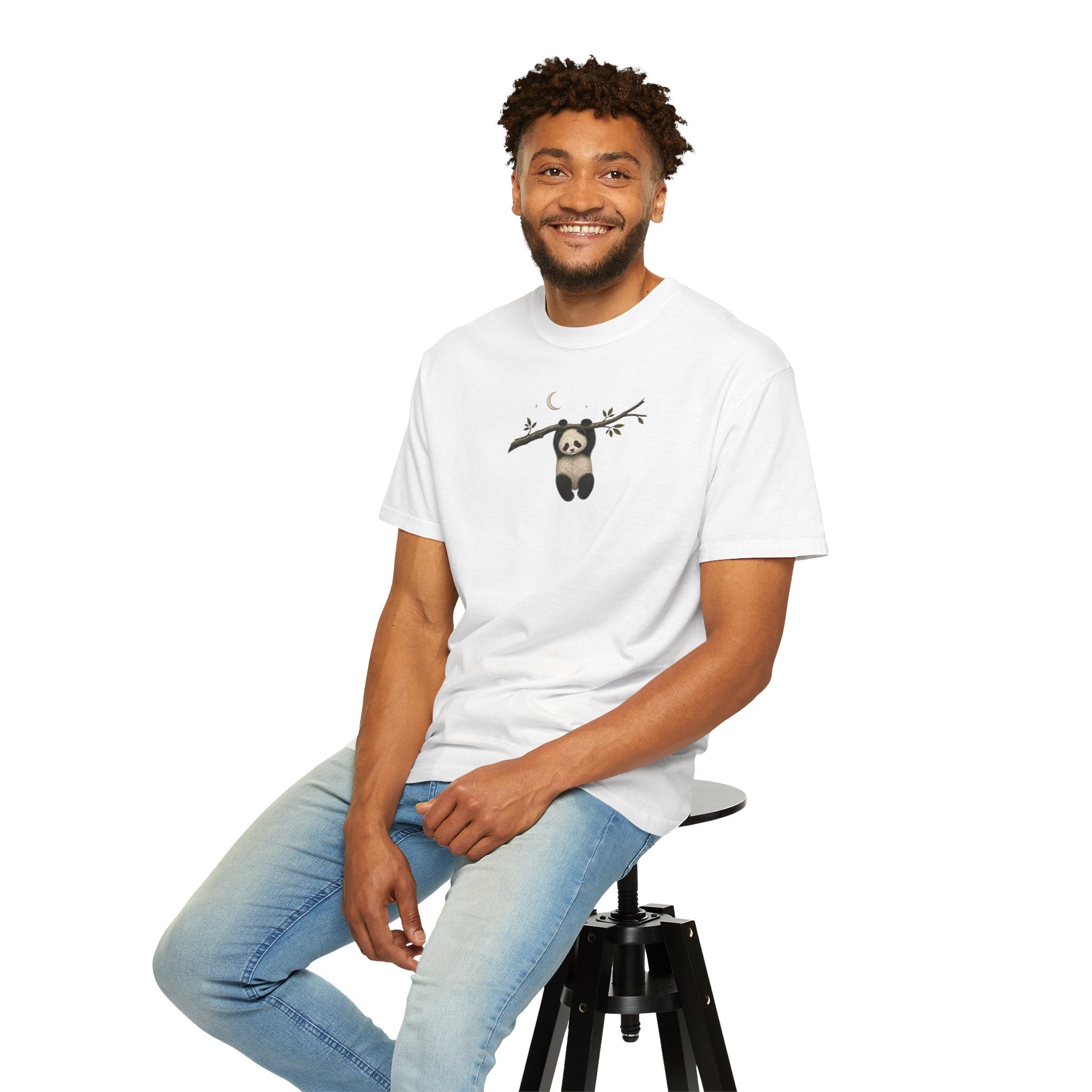 Panda on a Branch T-Shirt — Cute Hanging Panda Graphic Tee