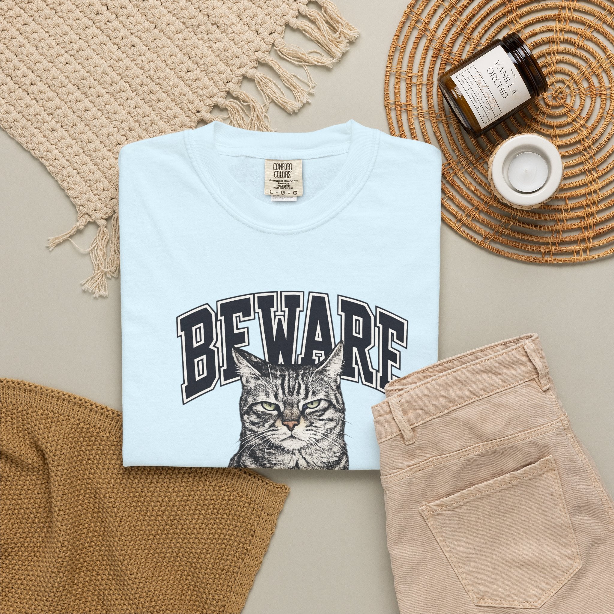 BEWARE Cat T-Shirt – Vintage Grumpy Cat Graphic Tee