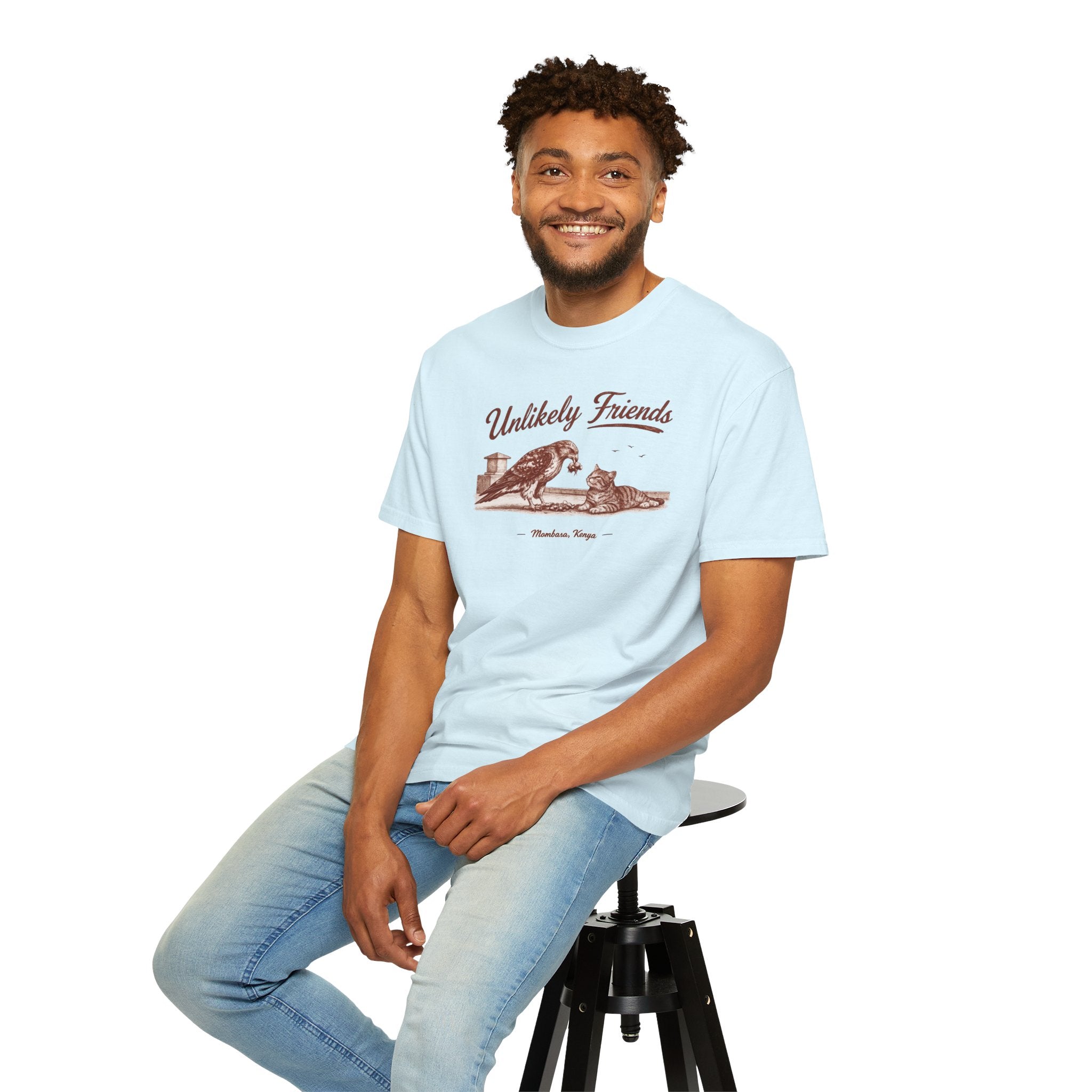 Vintage Hawk & Cat Unlikely Friends T‑Shirt