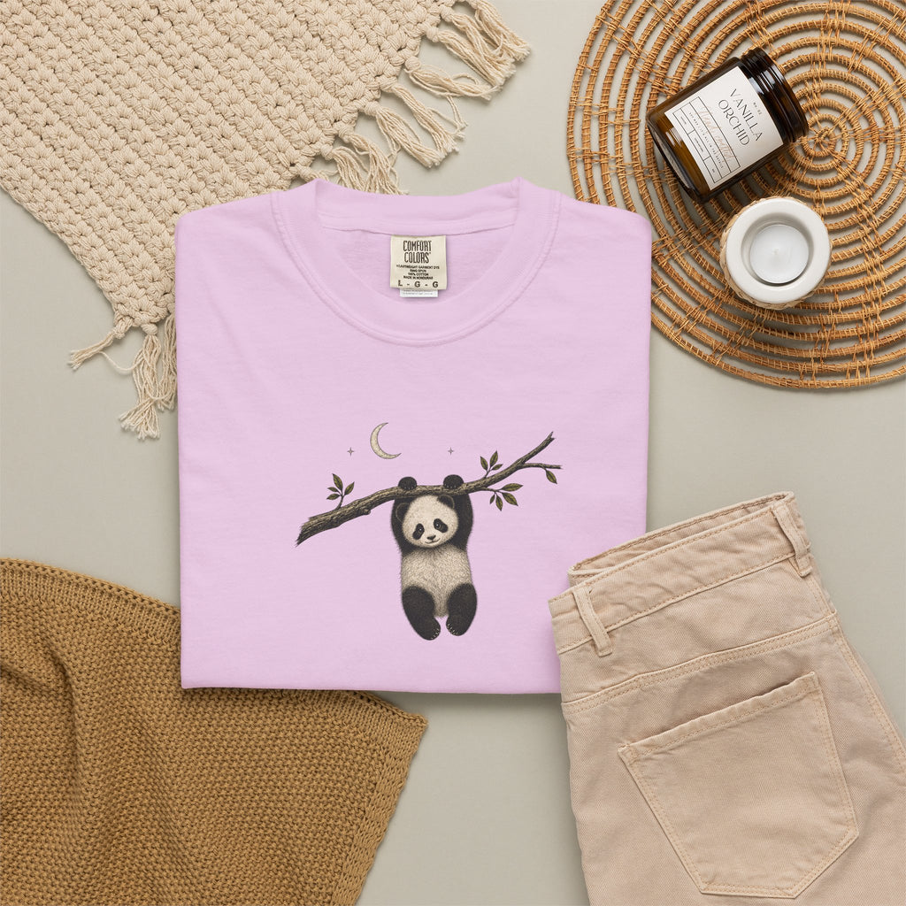 Panda on a Branch T-Shirt — Cute Hanging Panda Graphic Tee