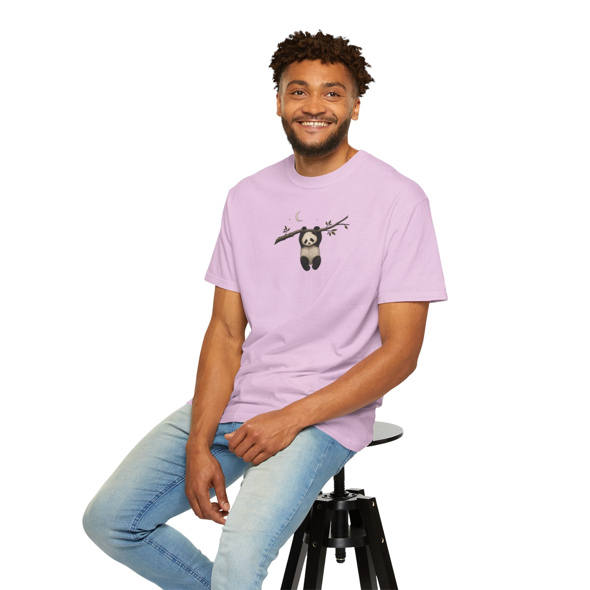 Panda on a Branch T-Shirt — Cute Hanging Panda Graphic Tee